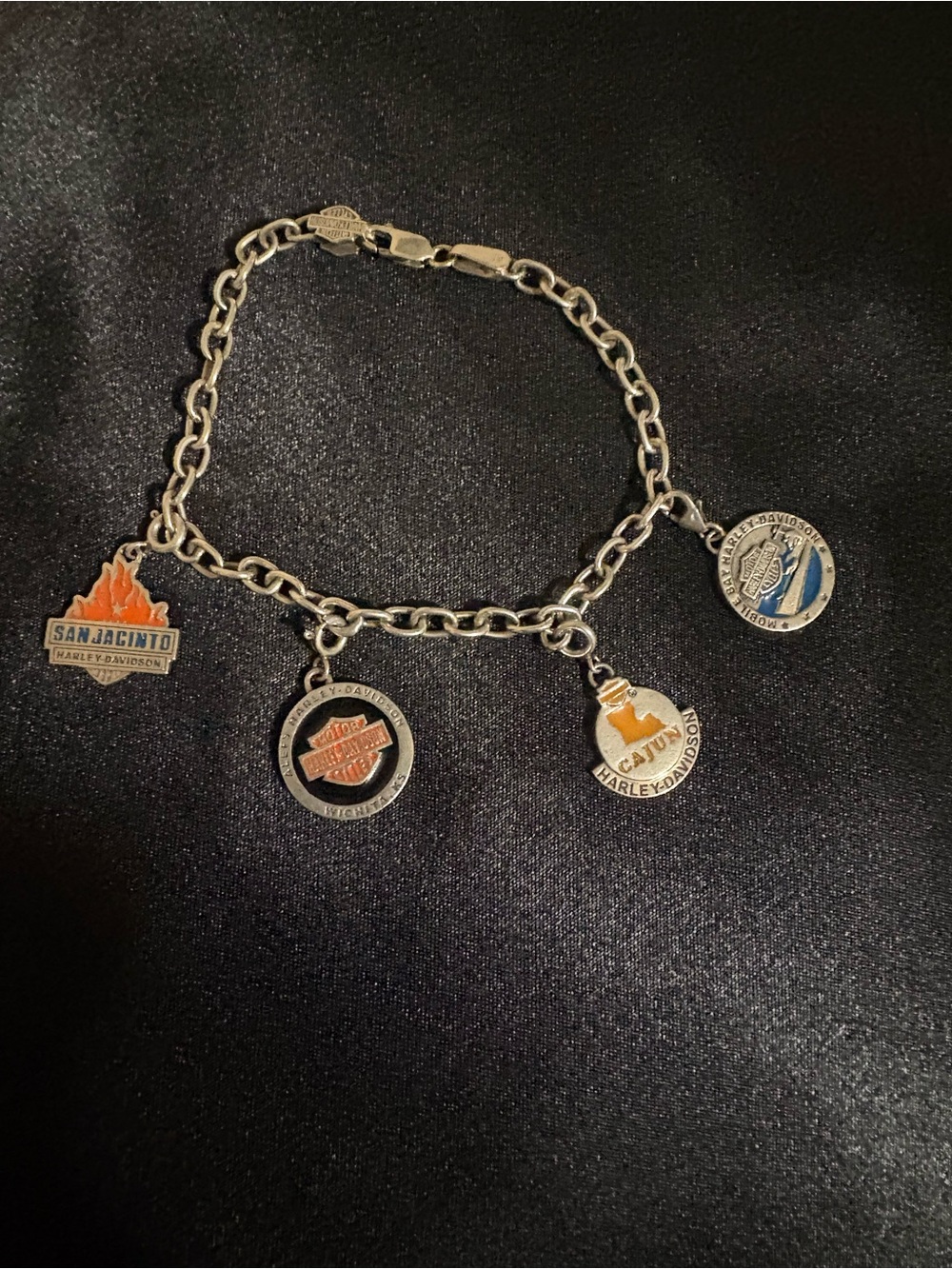 Harley-Davidson Silver Charm Bracelet